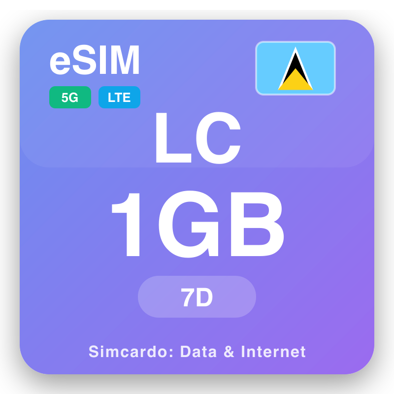 eSIM St. Lucia 1 GB pe 7 días rupi
