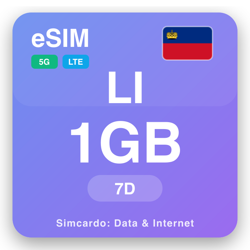 eSIM Liechtenstein - planes de datos para viajes e internet móvil
