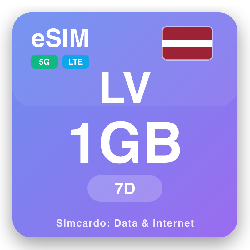 eSIM Letonia 1 GB para 7 días