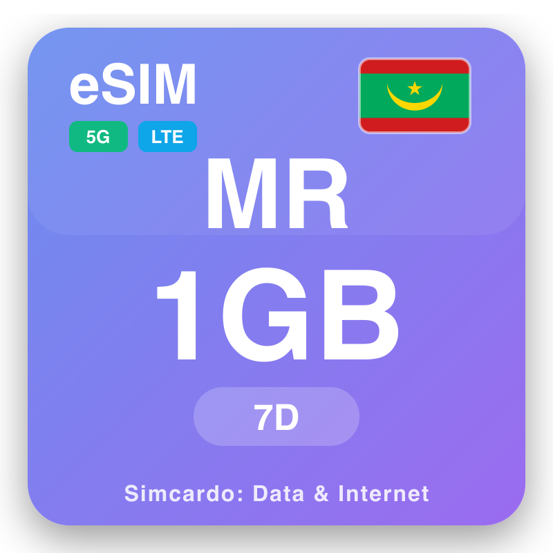 eSIM Mauritania - na plan ni data ni lako kei na internet ni mobile