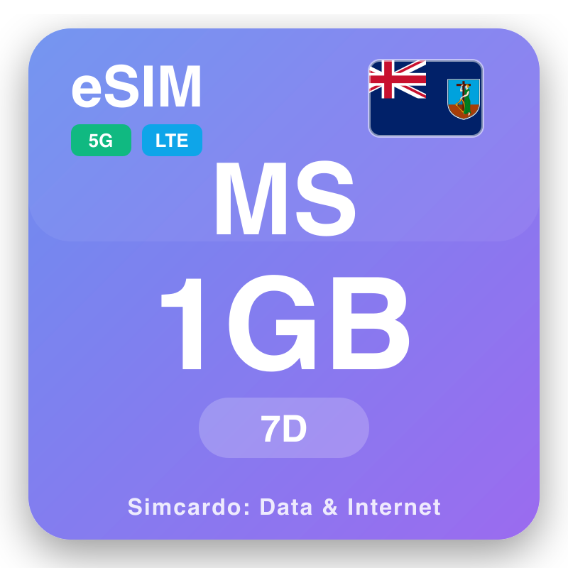 eSIM Montserrat 1 GB i 7 dager