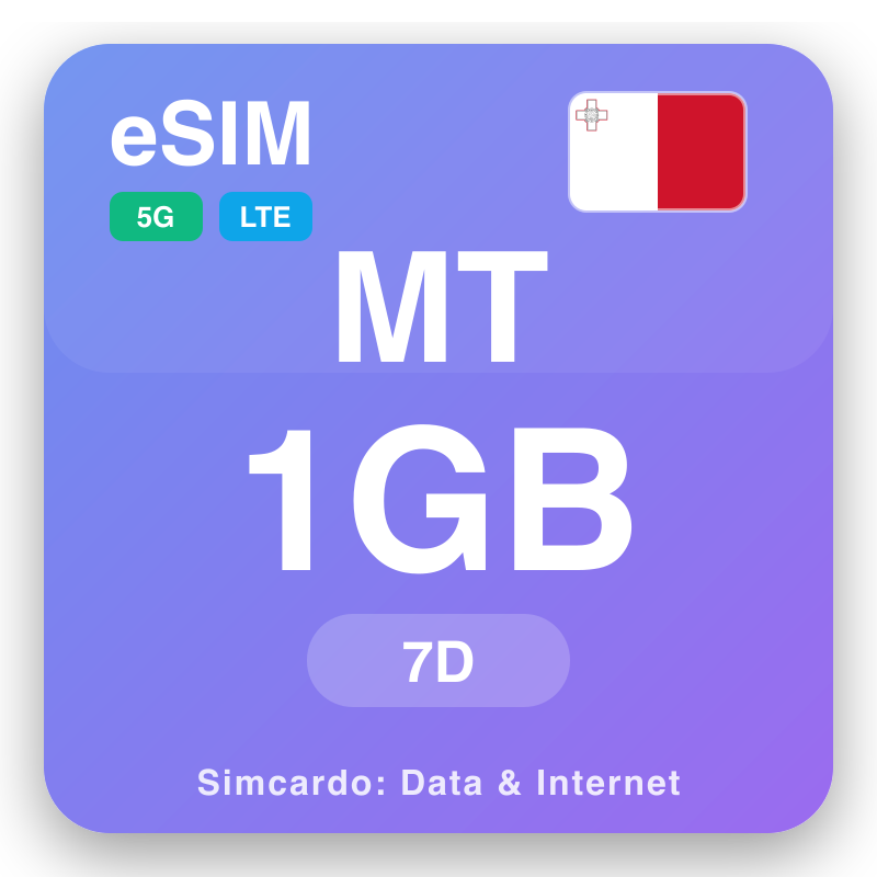 eSIM Malta - rencana data perjalanan dan internet seluler