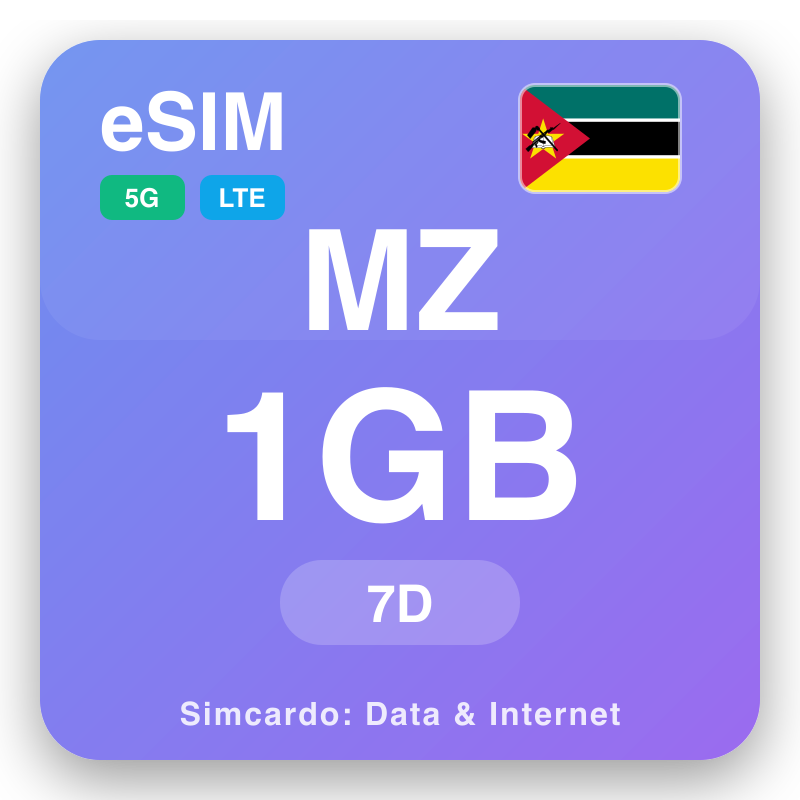 eSIM MZ 1 GB mo 7 ra