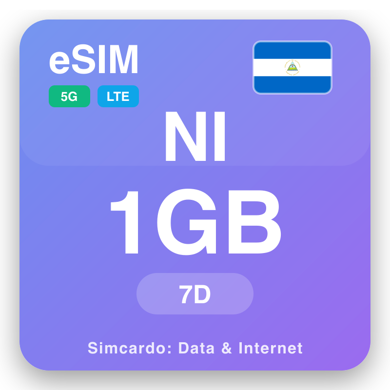 eSIM Nicaragua 1 GB voor 7 dagen