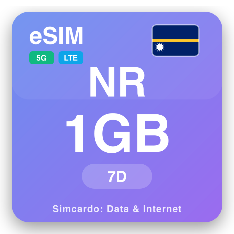 eSIM Nauru 1 GB għal 7 ġimgħat