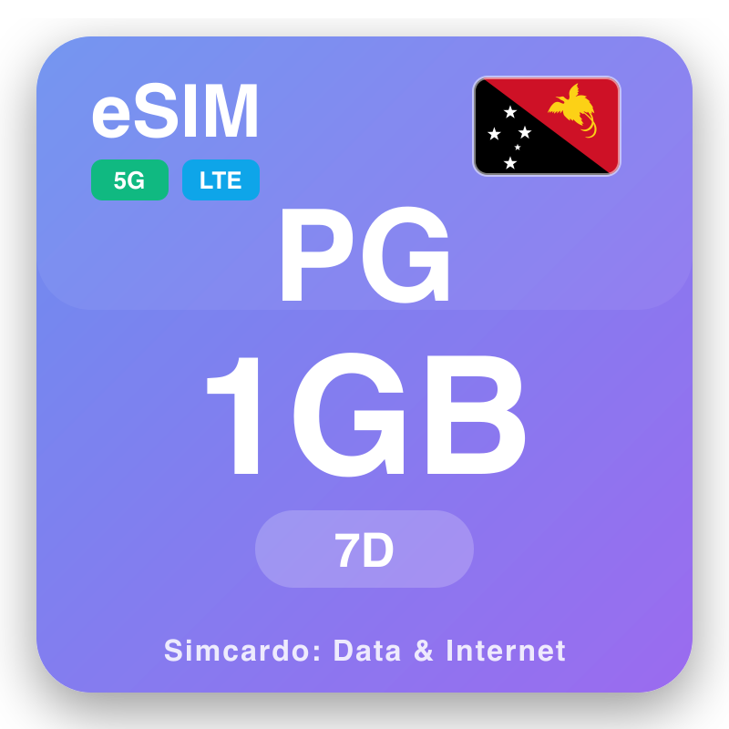eSIM Papua New Guinea 1 GB para 7 días