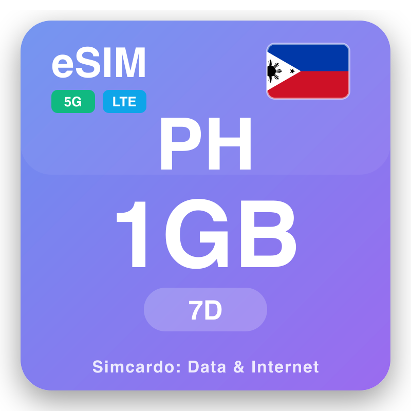 eSIM Filippinene 1 GB i 7 dager
