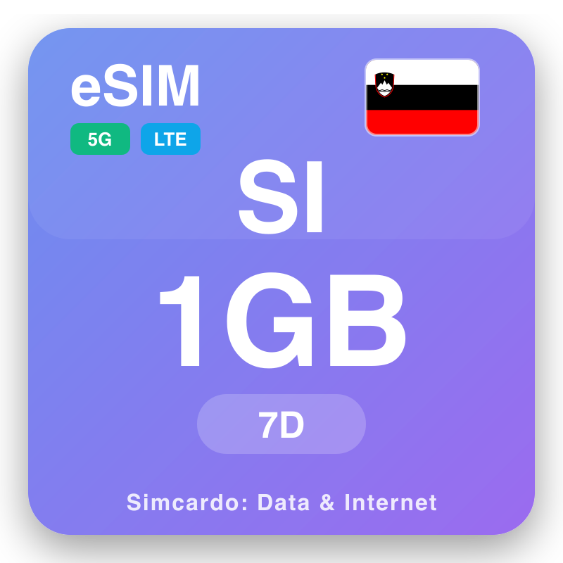 eSIM Slovenia 1 GB ho an'ny 7 andro