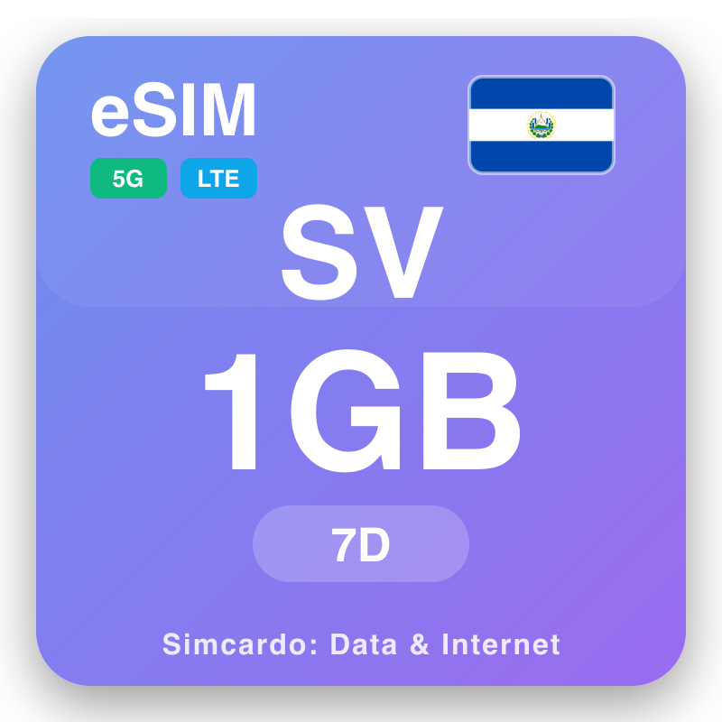 eSIM El Salvador 1 GB för 7 dagar