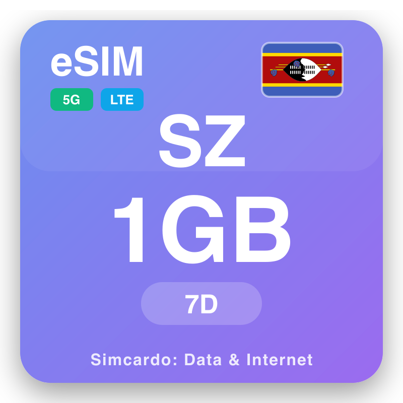 eSIM Свазиленд 1 GB za 7 dana