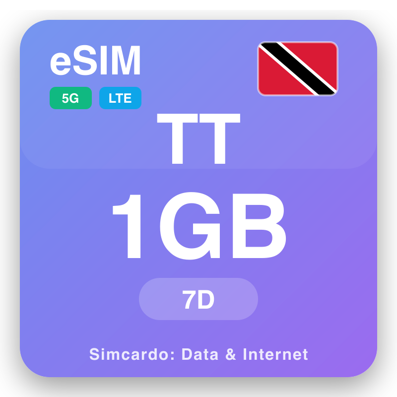 eSIM Trinidad ja Tobago - reisandmepaketid ja mobiiline internet