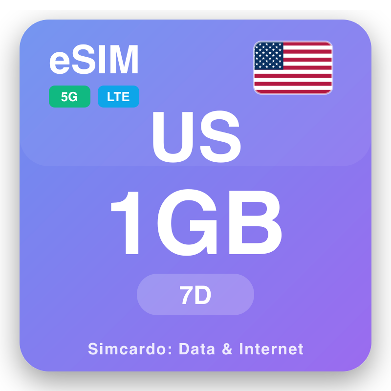 eSIM USA 1 GB för 7 dagar