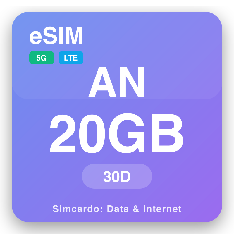 eSIM AN - gahunda z'ibikoresho bya interineti y'ubukerarugendo na mobile