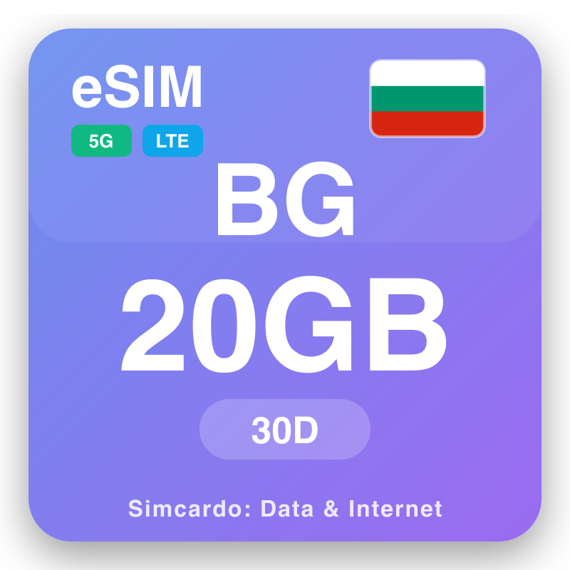 eSIM Бугарска - planovi podataka za putovanje i mobilni internet