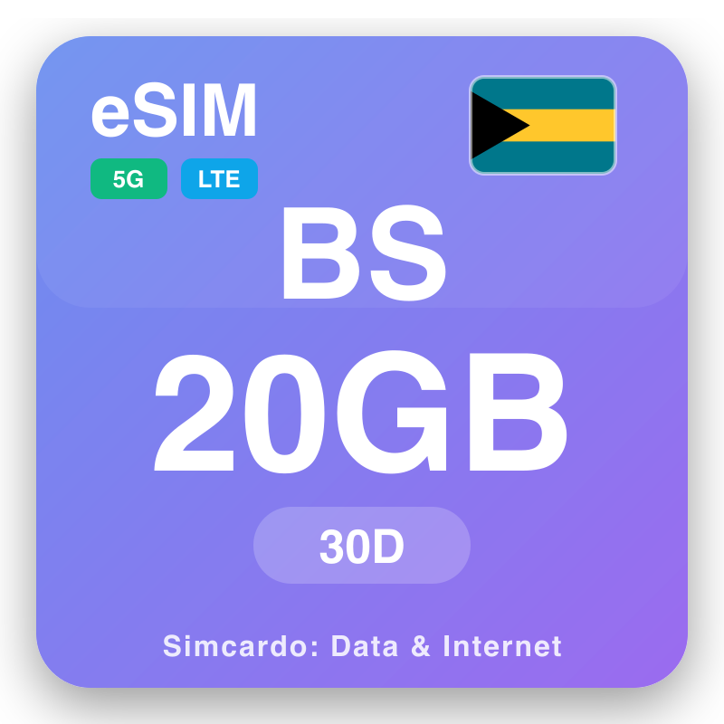 eSIM Na h-Eileanan Bhathama 20 GB air 30 làithean