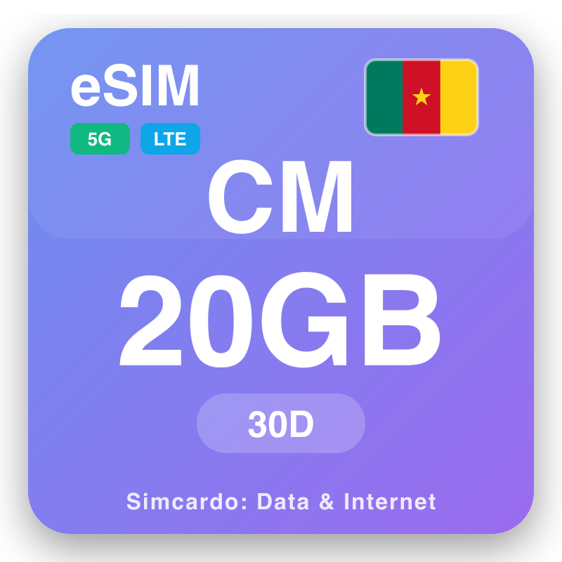 eSIM Камерун - planovi podataka za putovanje i mobilni internet