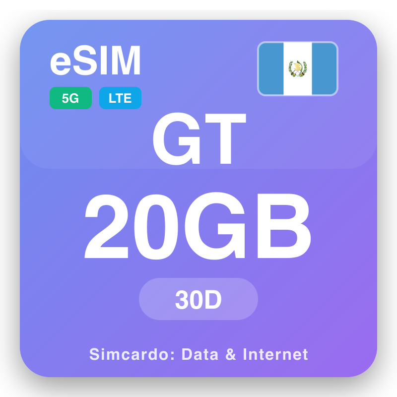 eSIM Guatemala - plan done vwayaj ak entènèt mobil