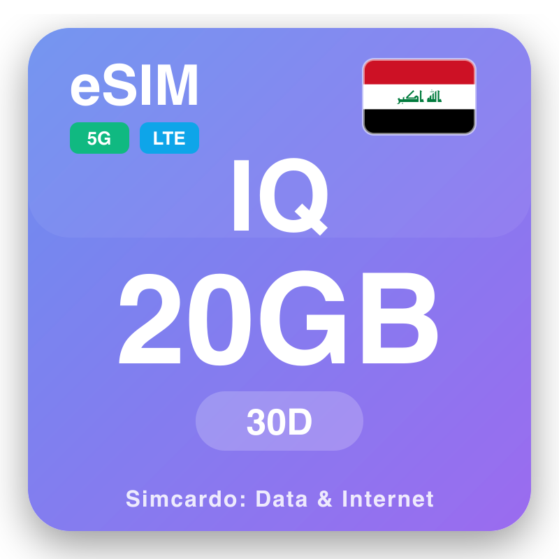 eSIM Irak 20 GB na 30 dni