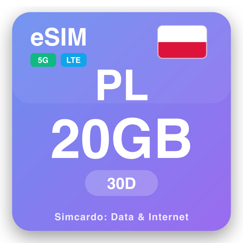 eSIM Ba Lan 20 GB cho 30 ngày