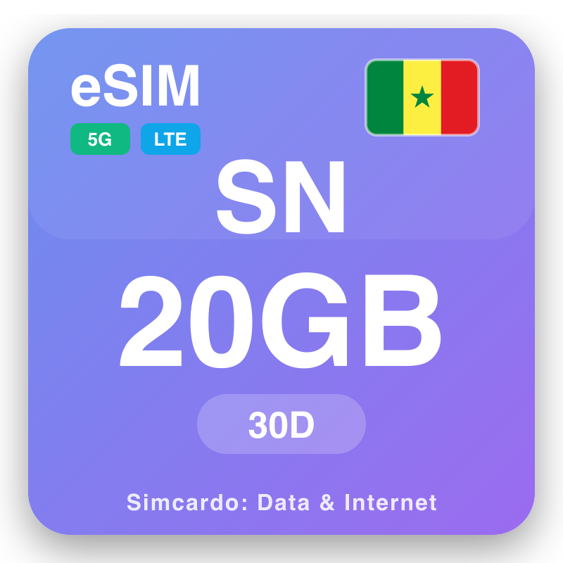 eSIM Senegal - planes de datos para viajes e internet móvil