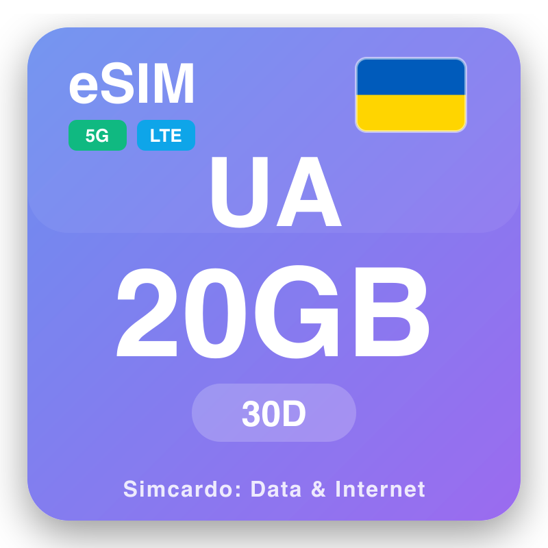 eSIM Ucraína - plans de datos de viaxe e internet móbil