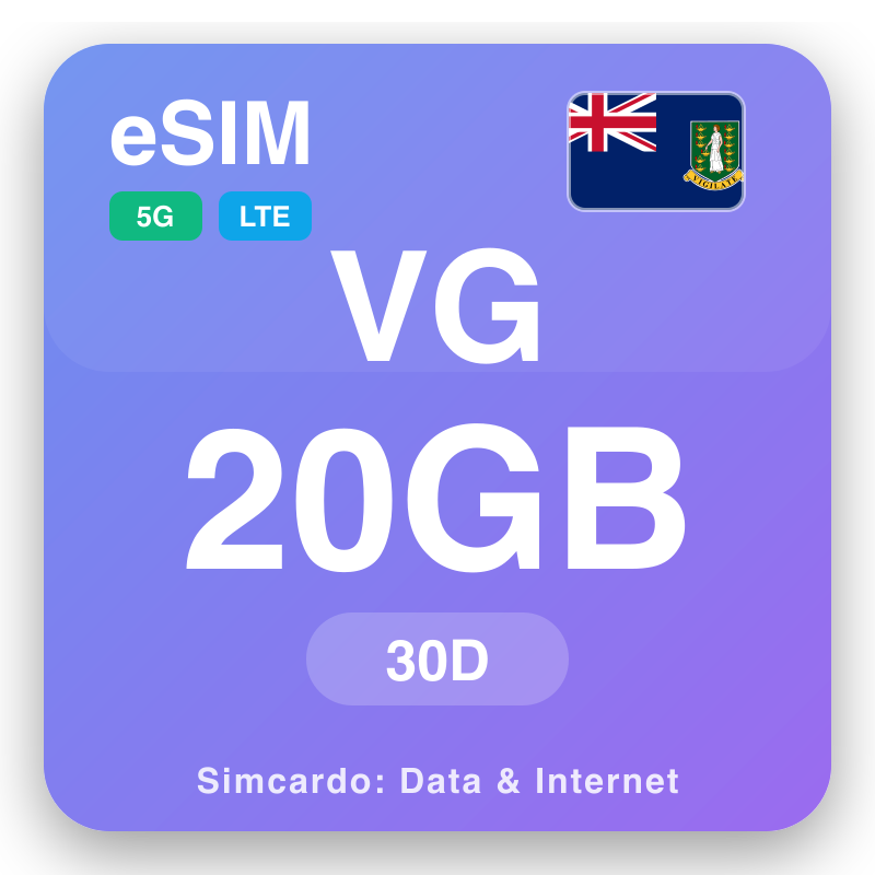 eSIM Quần đảo Virgin thuộc Anh - gói dữ liệu du lịch và internet di động