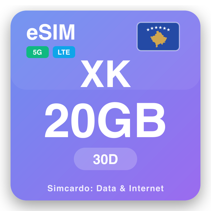 eSIM Косово - planovi podataka za putovanje i mobilni internet