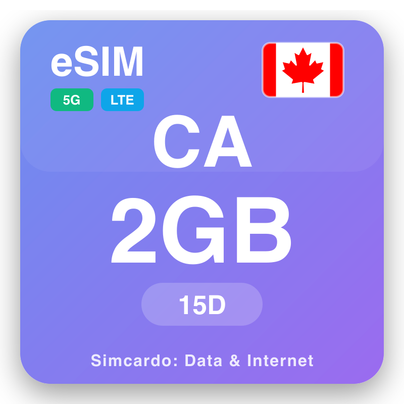 eSIM CA 2 GB mo 15 ra