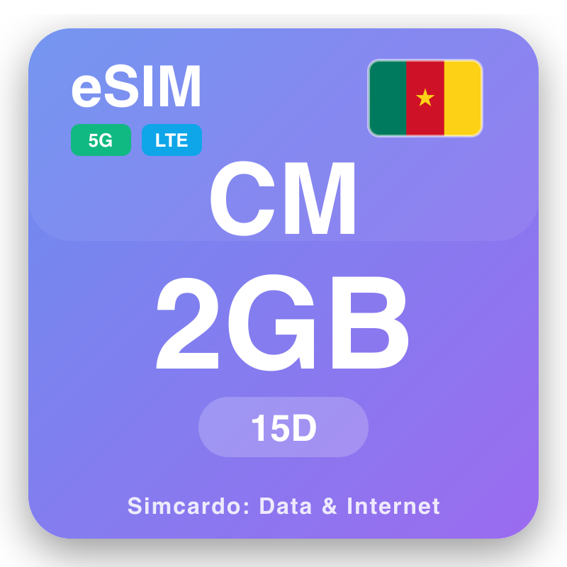 eSIM Камерун - planovi podataka za putovanje i mobilni internet