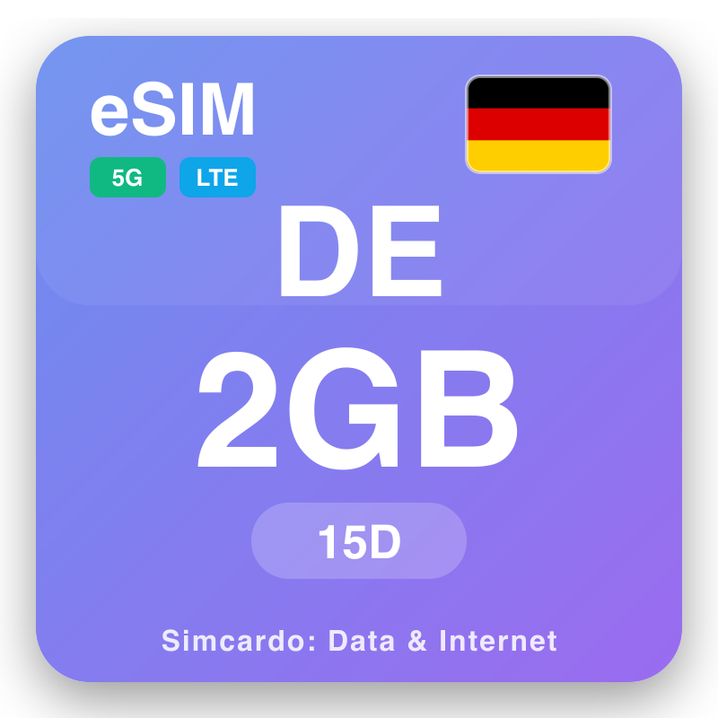 eSIM Germany 2 GB pou 15 jou