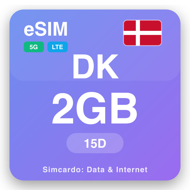 eSIM Danimarkë 2 GB për 15 ditë
