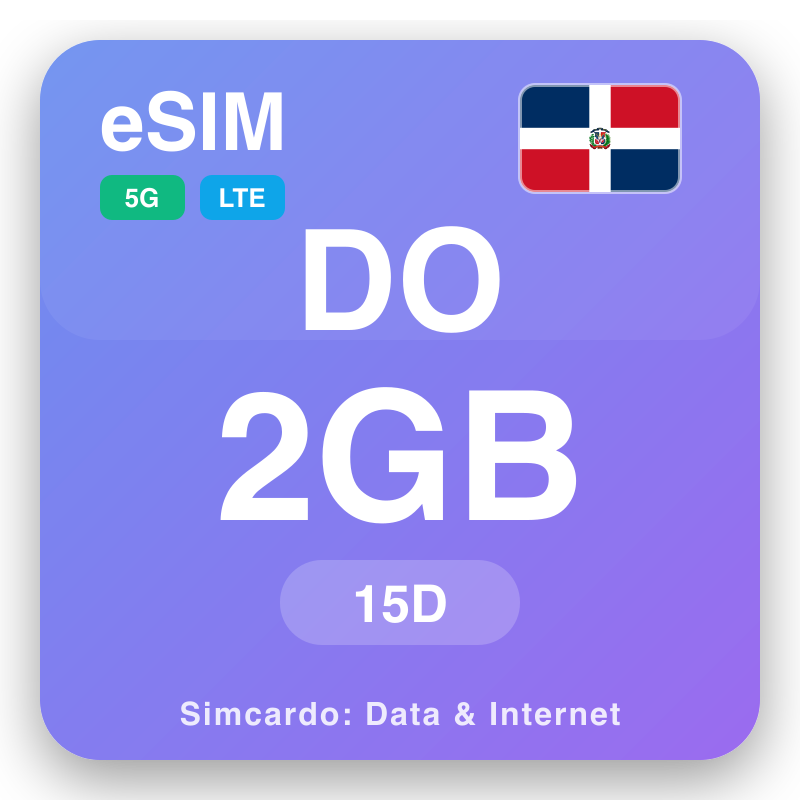 eSIM Dominikana 2 GB na 15 dni