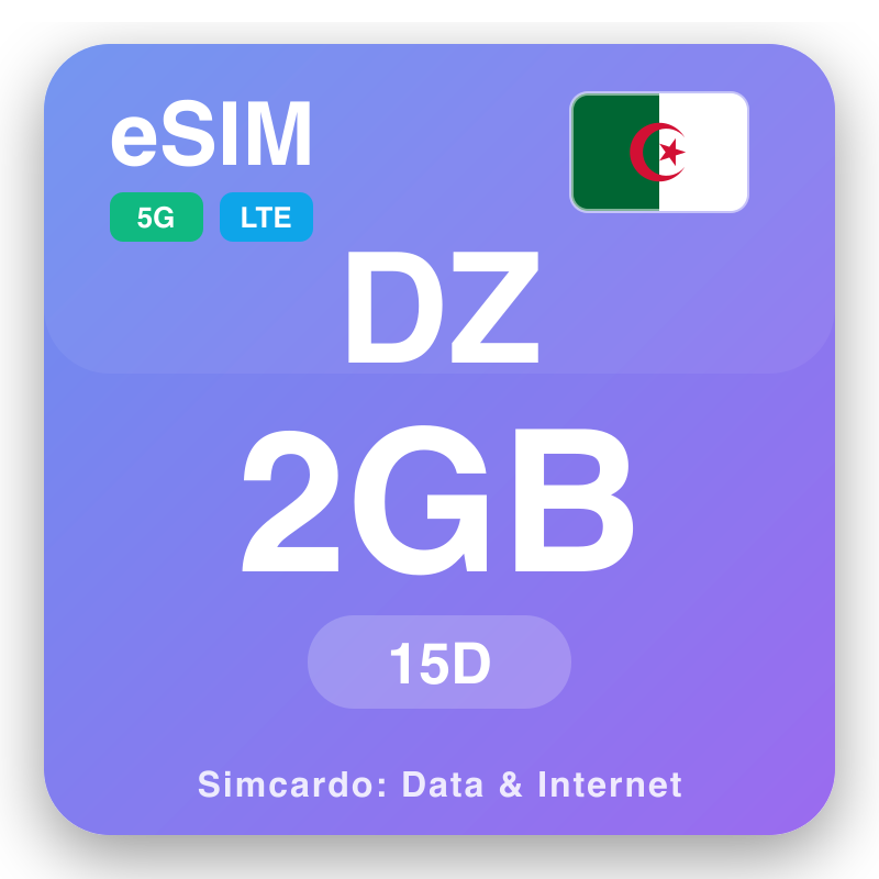 eSIM Aljasair 2 GB kanggo 15 dina