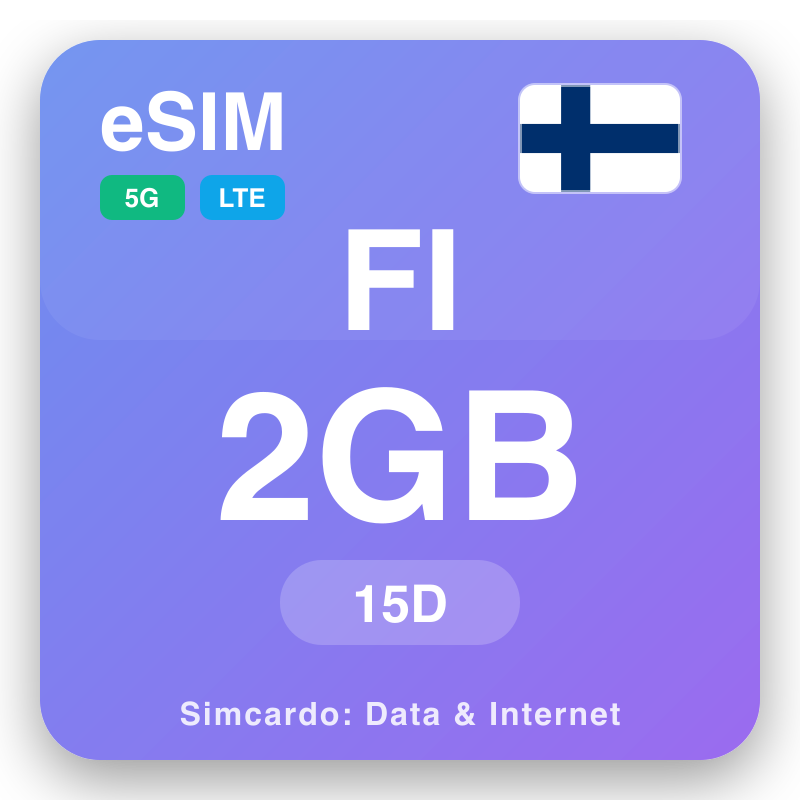 eSIM ហ្វាំងឡង់ 2 GB សម្រាប់ 15 ថ្ងៃ