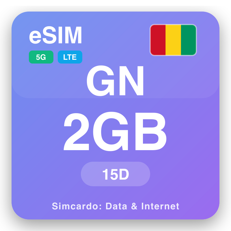 eSIM Guinea 2 GB pou 15 jou