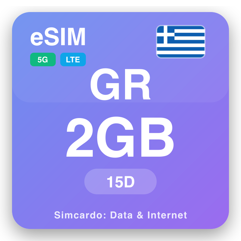 eSIM Geriisi 2 GB fun 15 ọjọ