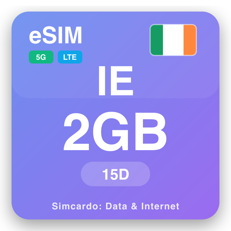 eSIM Ireland - reisdataplannen en mobiel internet