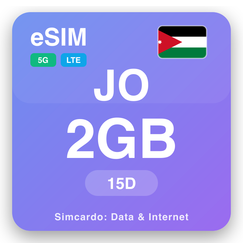 eSIM Jordan 2 GB pe 15 días rupi