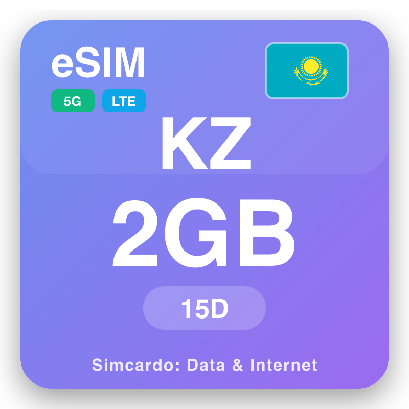 eSIM Kazahstan 2 GB za 15 dana
