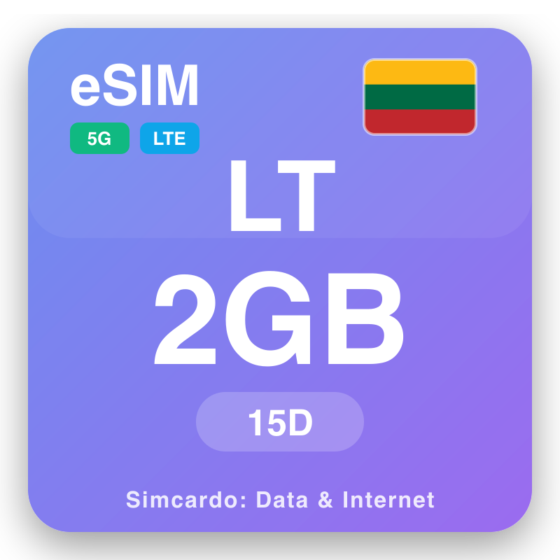 eSIM Leedu 2 GB kuni 15 päeva