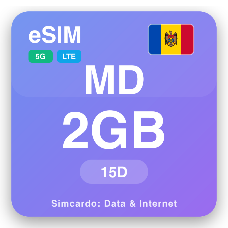 eSIM Moldova 2 GB 15 gün üçün