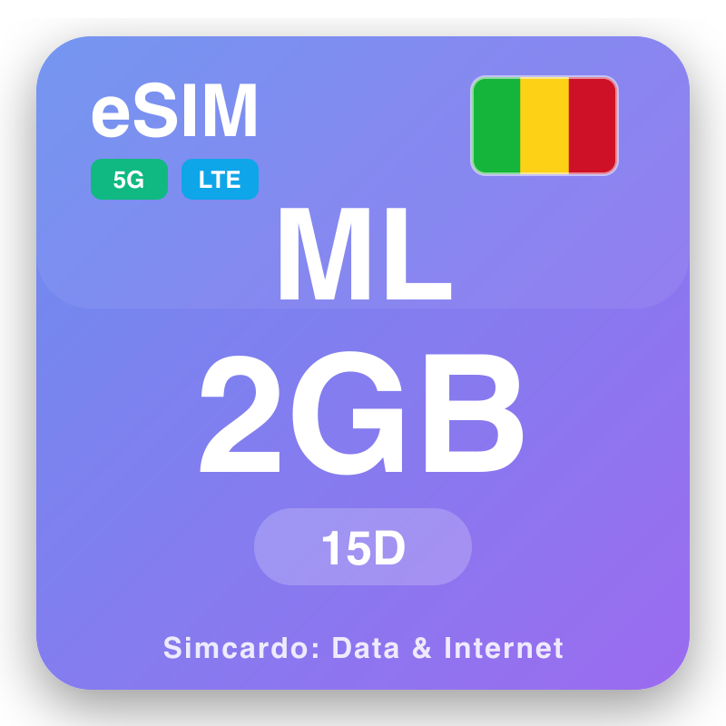 eSIM Maali 2 GB muddo 15 maalmo