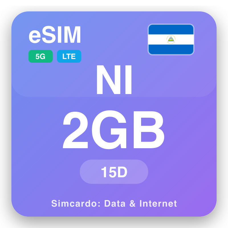 eSIM នីការ៉ាហ្គា 2 GB សម្រាប់ 15 ថ្ងៃ