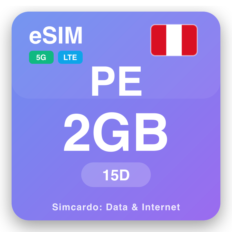 eSIM Peru 2 GB för 15 dagar