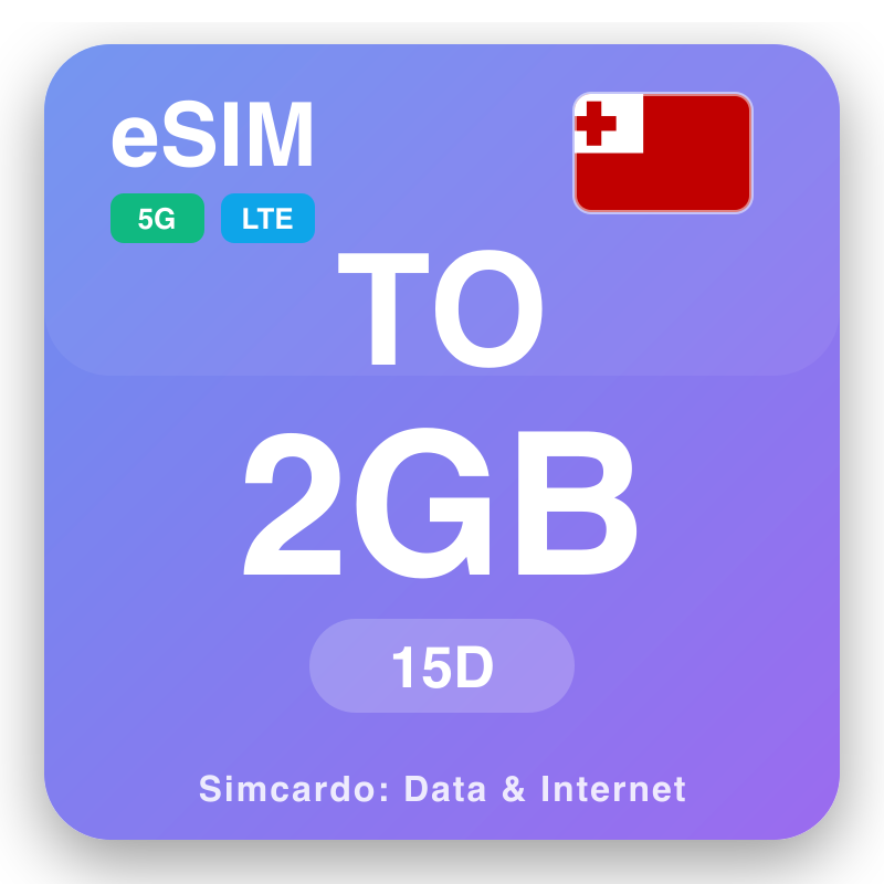 eSIM Tonga 2 GB kwa 15 siku