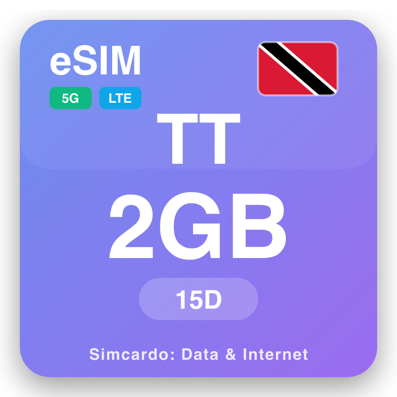 eSIM Trinidad ja Tobago - reisandmepaketid ja mobiiline internet