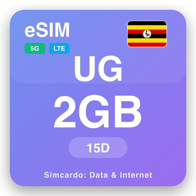 eSIM l-Uganda - pjanijiet ta' data għall-vjaġġ u internet mobbli