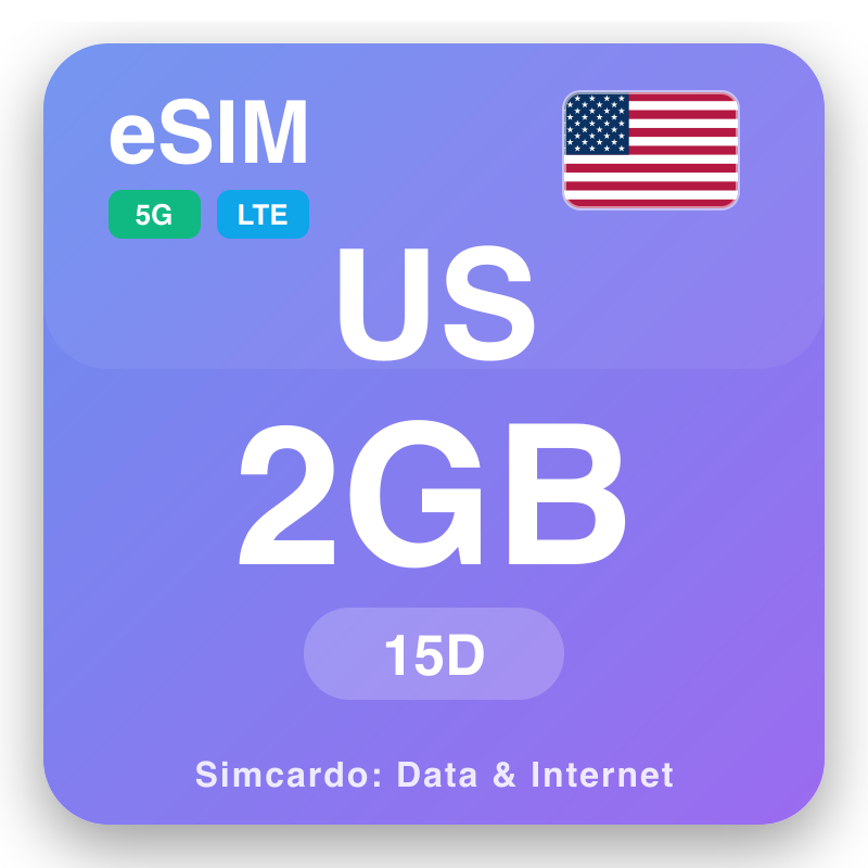 eSIM Amerikanyň Birleşen Ştatlary - syýahat maglumat meýilnamalary we mobil internet