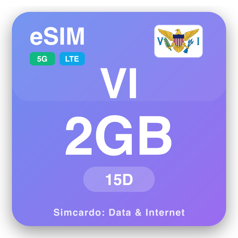 eSIM Visiwa vya Virgin, Marekani - mipango ya data za kusafiri na mtandao wa simu