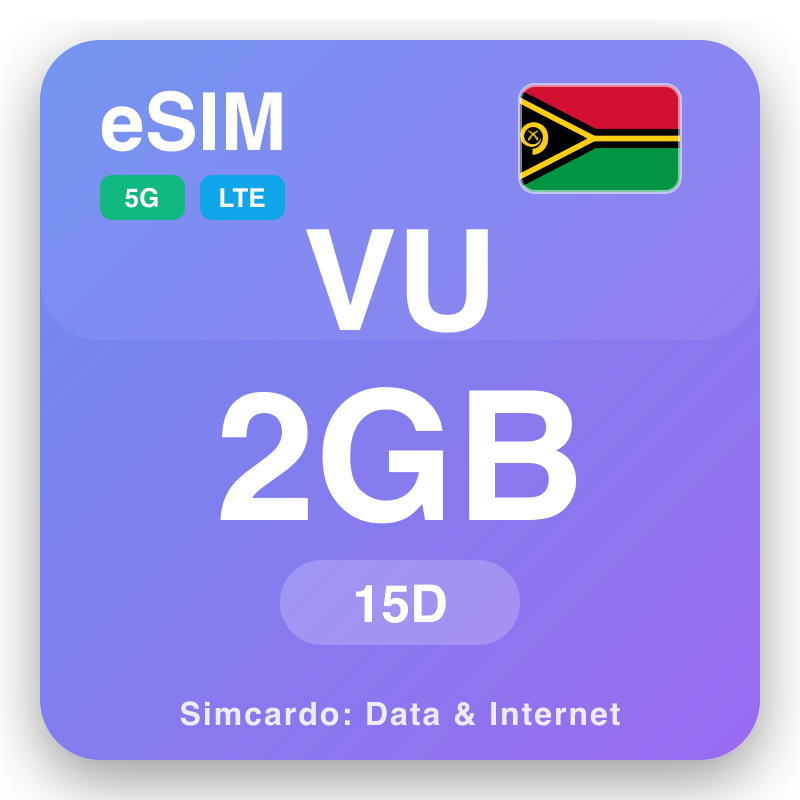 eSIM Vanuatu 2 GB voor 15 dagen